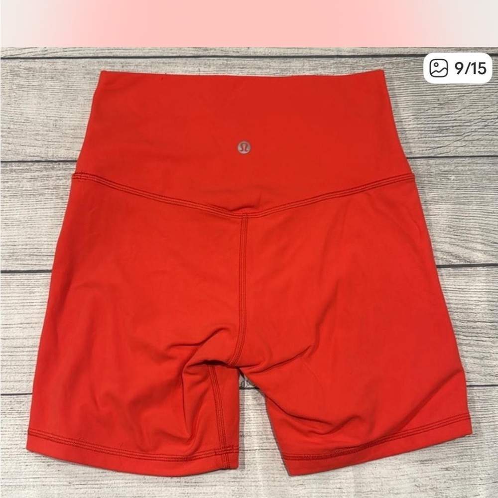 lululemon athletica Women's align Red Bike Shorts, size 6